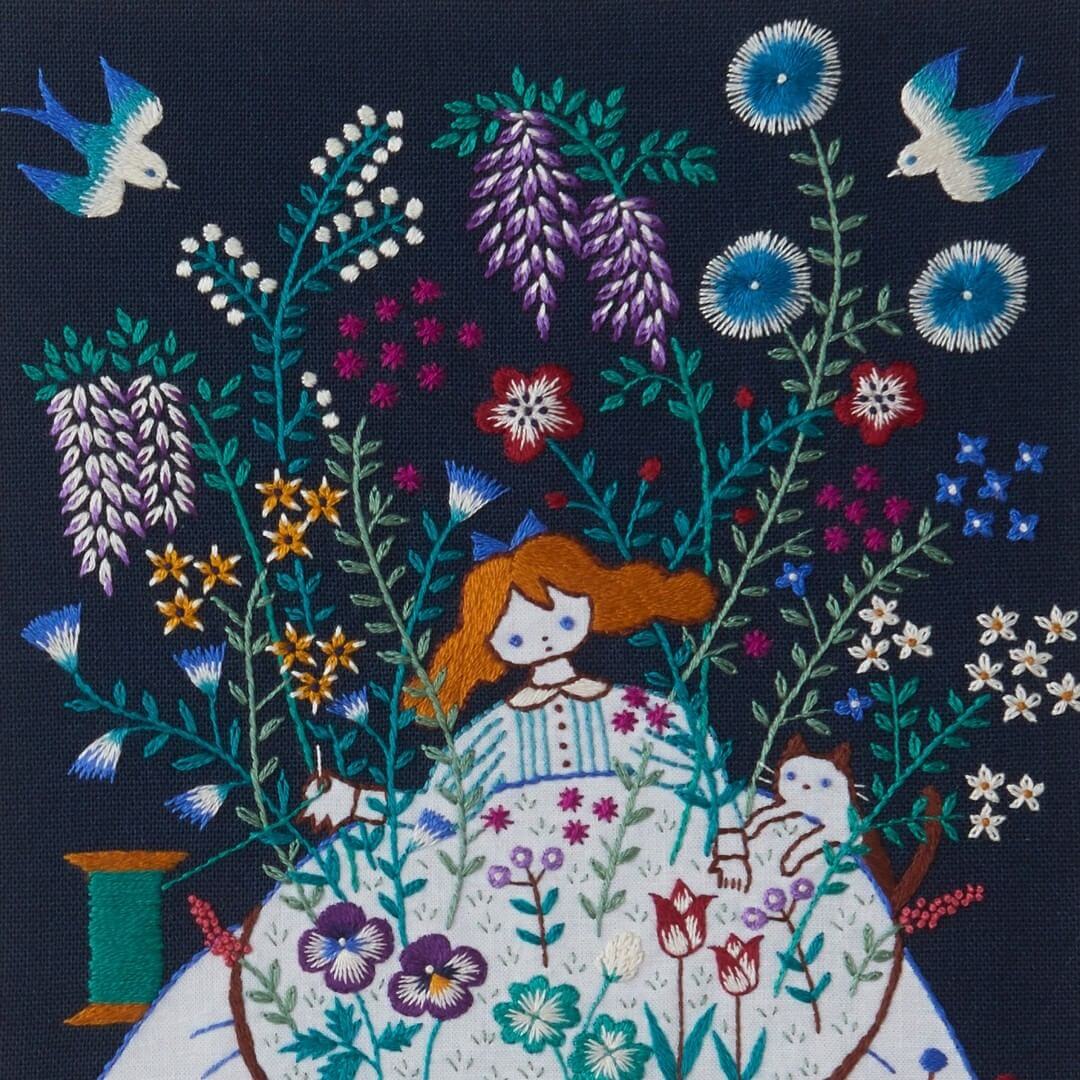 Kit de bordado "Mi vida con gatos: flores" de Cosmo - Image 3