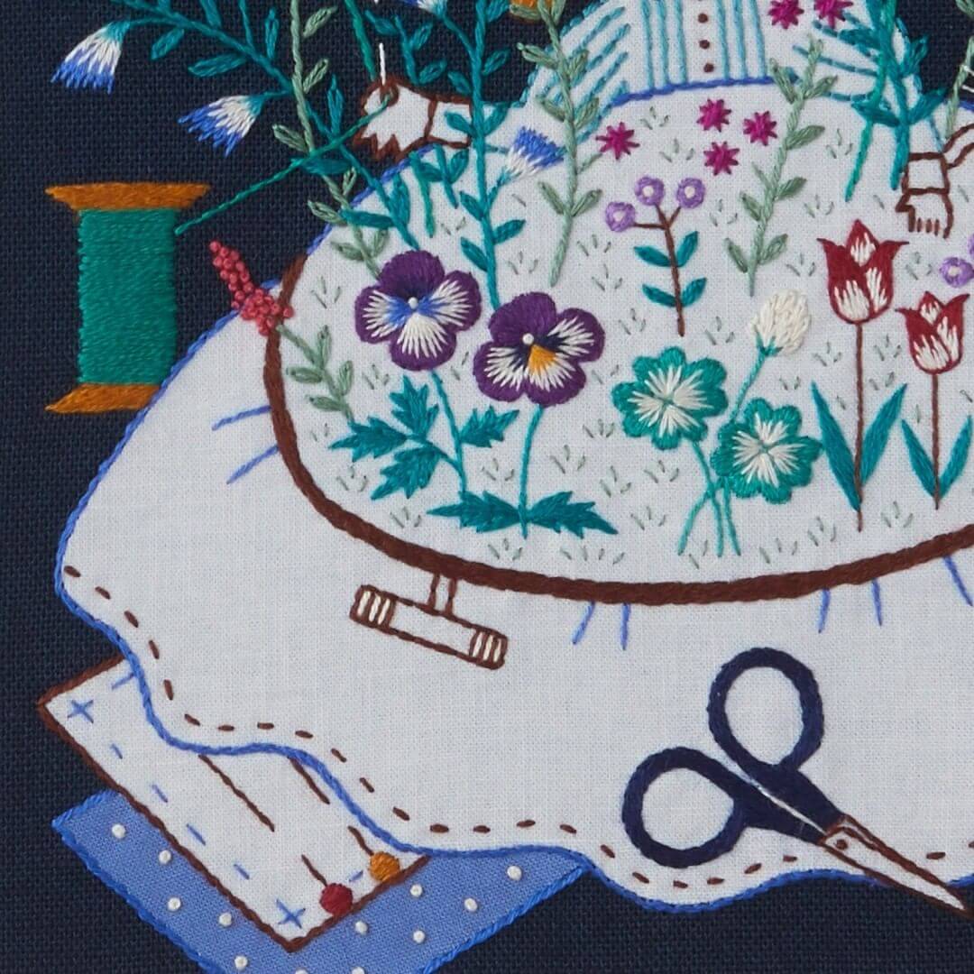 Kit de bordado "Mi vida con gatos: flores" de Cosmo - Image 4